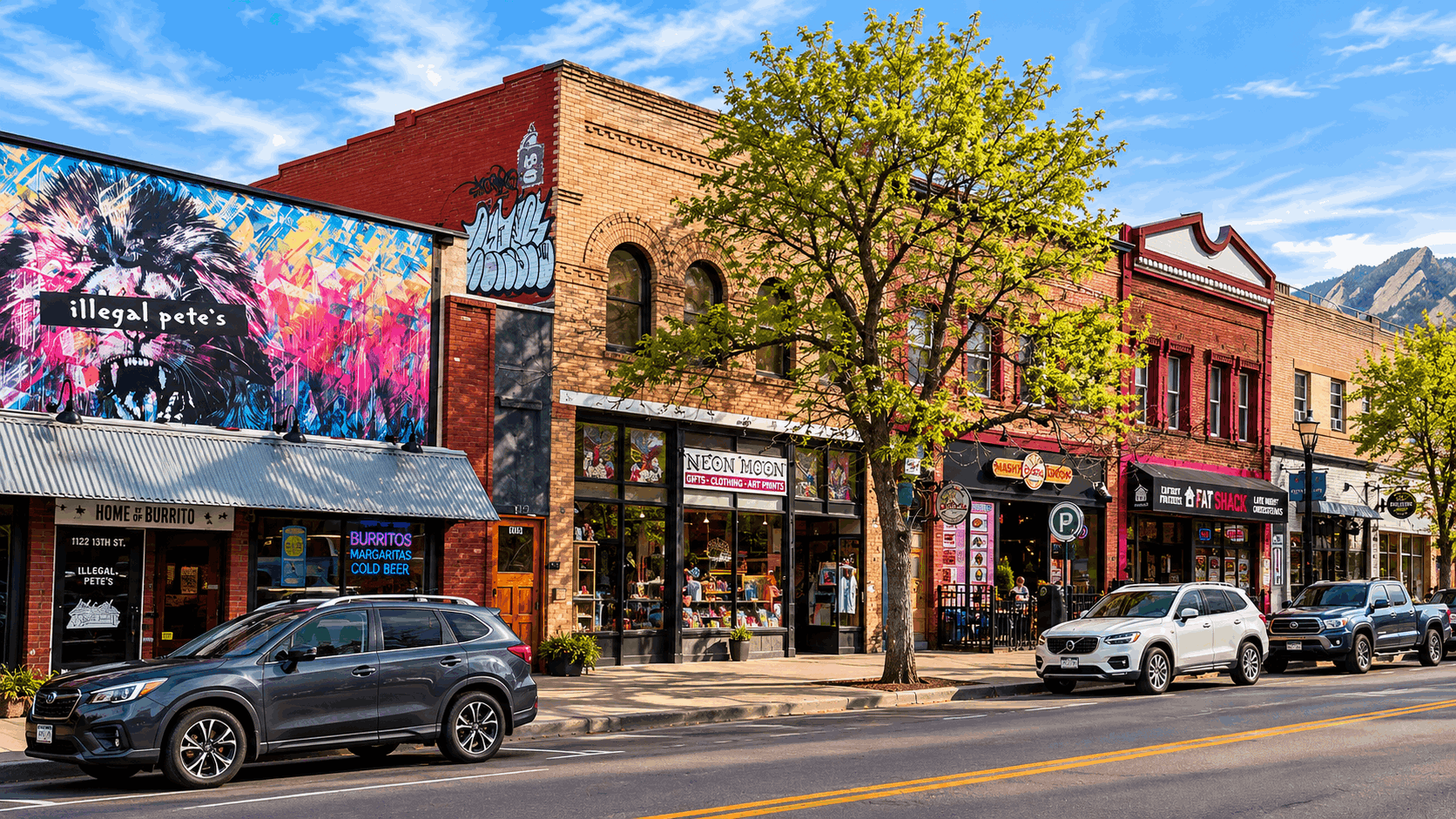 University Hill neighborhood in Boulder Colorado