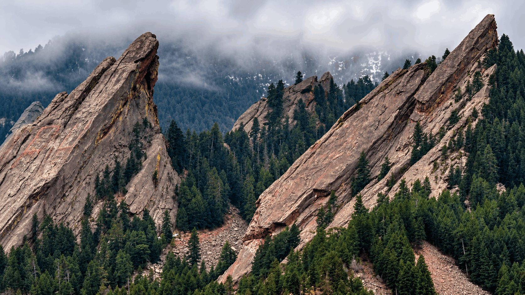 Flatirons above Chautauqua Park in Boulder Colorado