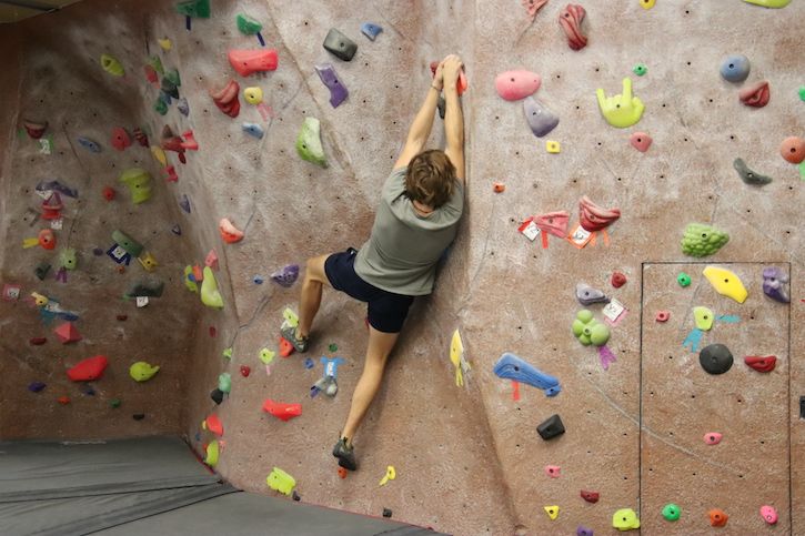 Indoor rock climbing gym in Boulder, Colorado, reflecting the active lifestyle and outdoor culture of Boulder living.