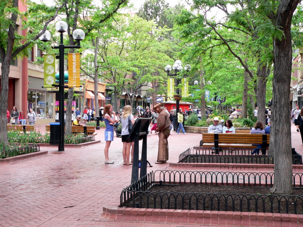 Pearl Street Mall in Boulder, Colorado, highlighting walkable downtown living and the Boulder lifestyle.