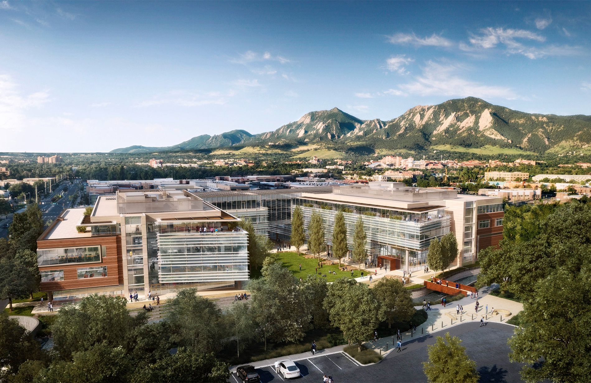 Google Boulder campus building on 29th Street in Boulder, Colorado designed by Tryba Architects