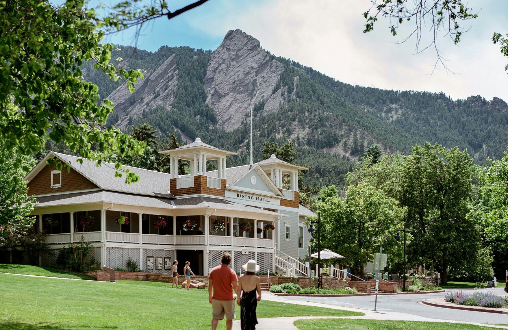 Residential homes in Boulder Colorado's Chautauqua neighborhood adjacent to open space and the Flatirons showing the wildland-urban interface that wildfire resilience programs are designed to protect