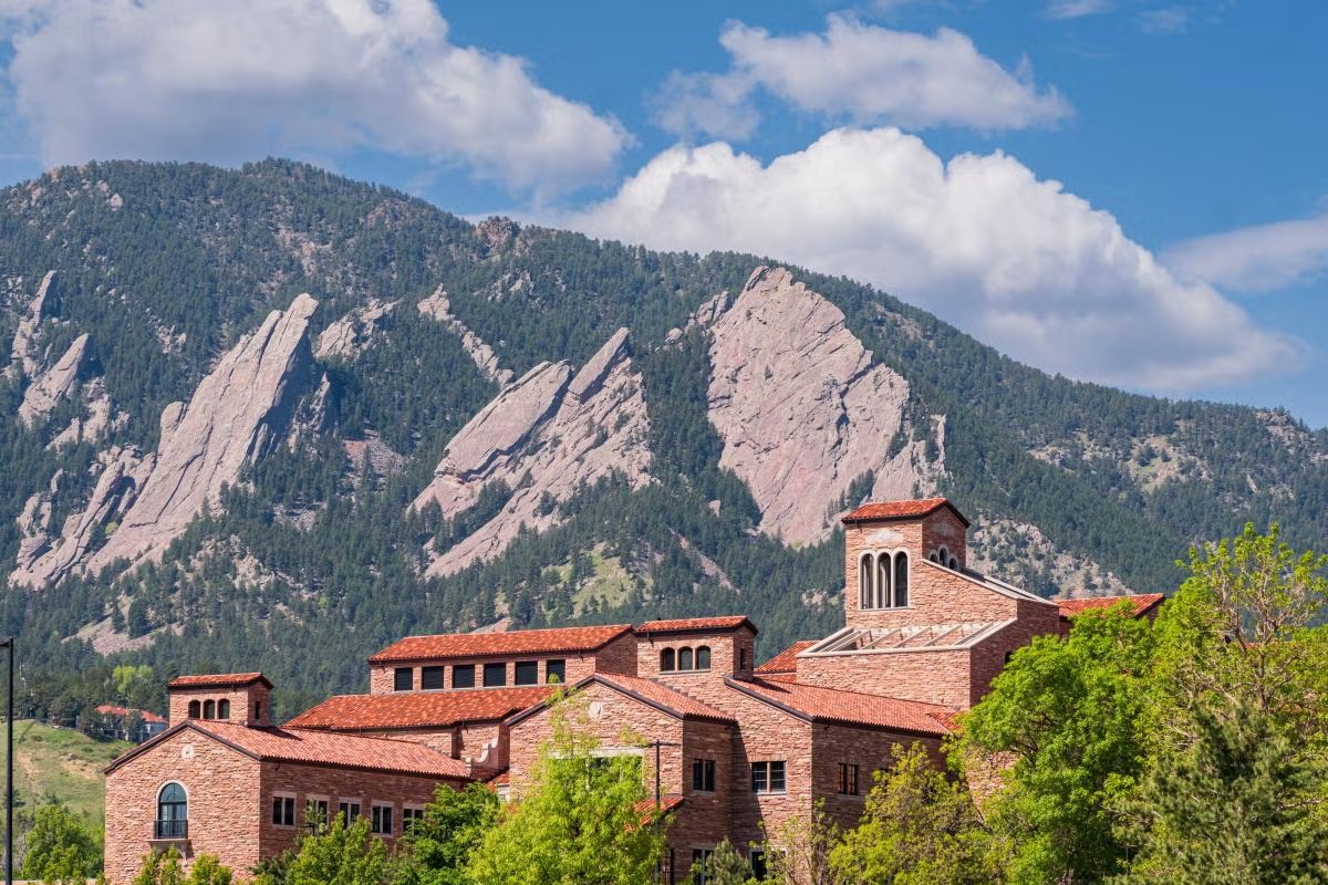 University of Colorado Boulder campus with mountain views.