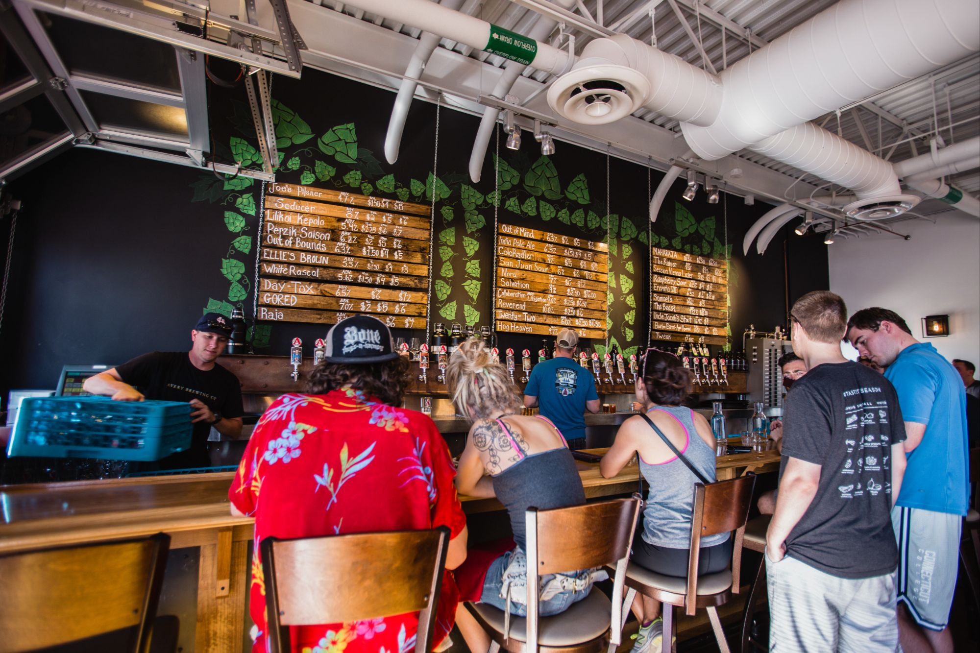 Craft beer flight at a Boulder brewery after a day of sightseeing.