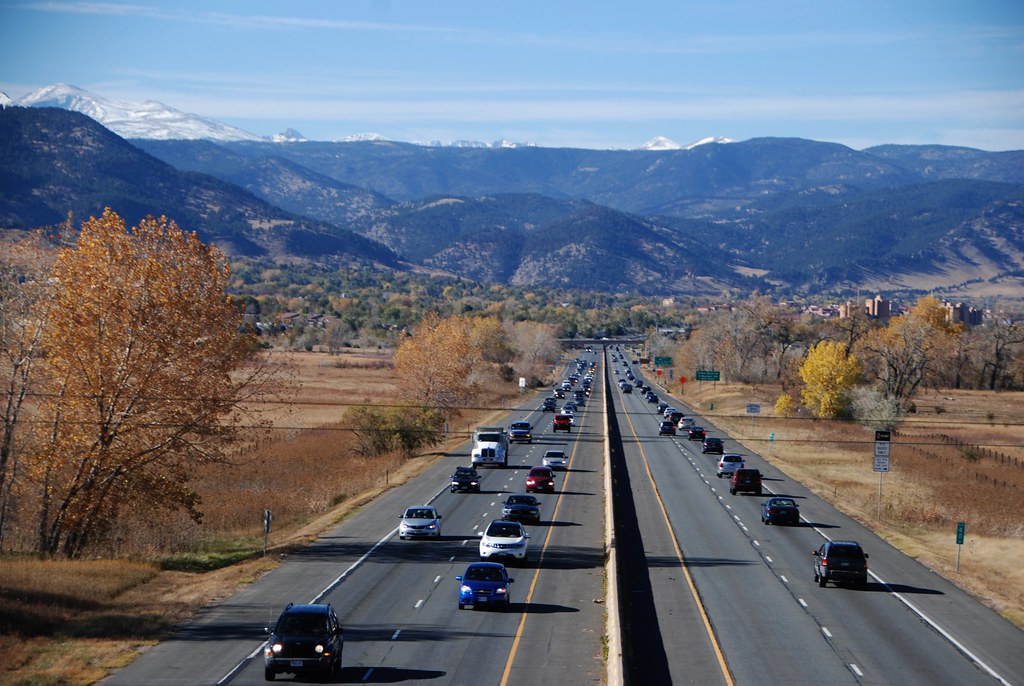 US Route 36 North Foothills Highway corridor looking toward Boulder, Colorado, adjacent to the Area III Planning Reserve site northeast of the city