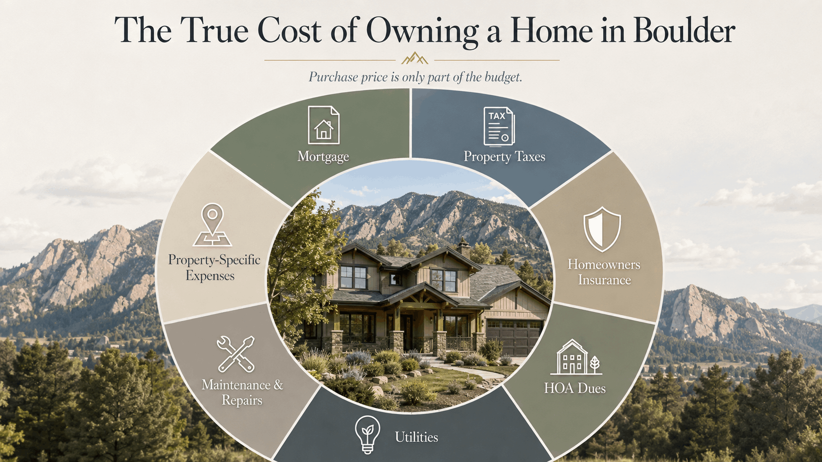 Cost breakdown for budgeting to buy and own a home in Boulder