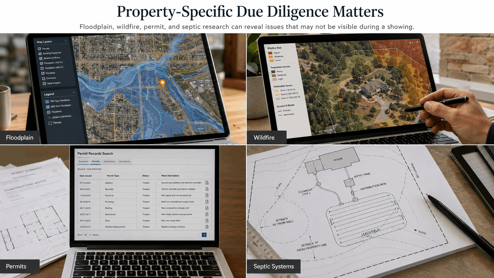 Boulder property due-diligence resources for floodplain, wildfire, permits and septic systems.