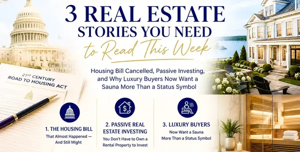 feature image of Saunas, Syndications &amp; a Stalled Housing Bill — CT Real Estate Roundup for this week