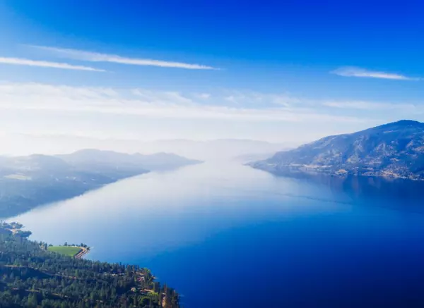 Aerial view of residential areas in Kelowna BC