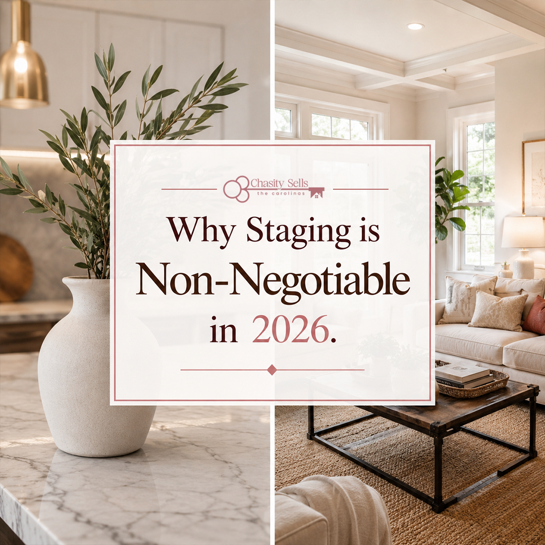 Modern staged living room in a Lancaster SC ranch-style home.