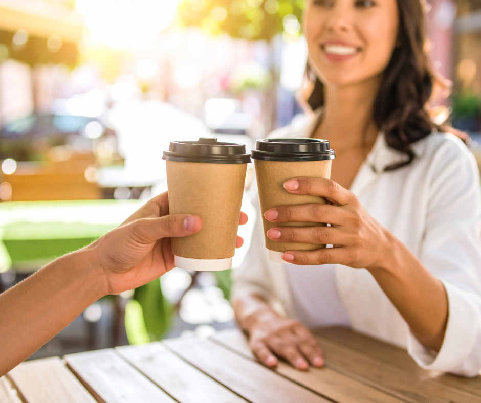 Residents enjoying a local coffee shop in the East Valley community atmosphere. 
