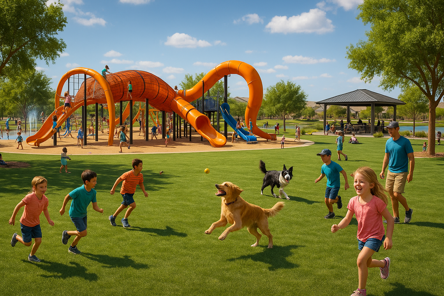 Eastmark community with green space and modern homes in Mesa AZ