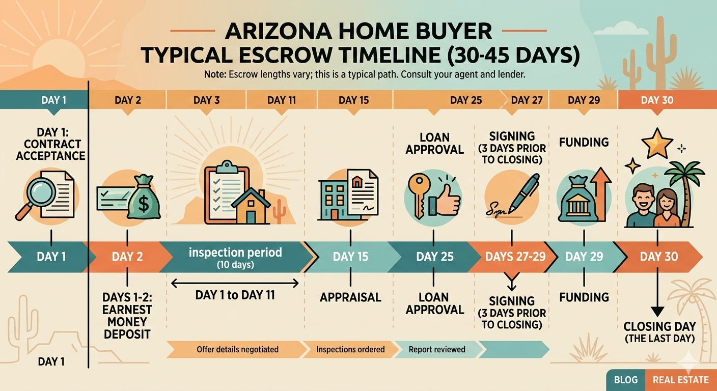 Arizona home buying escrow timeline 30 to 45 days