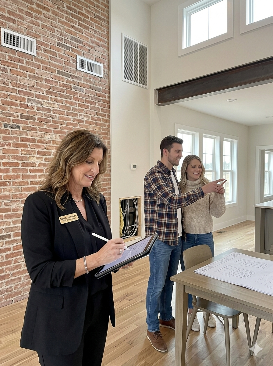First time home buyers touring a house in Mesa Arizona