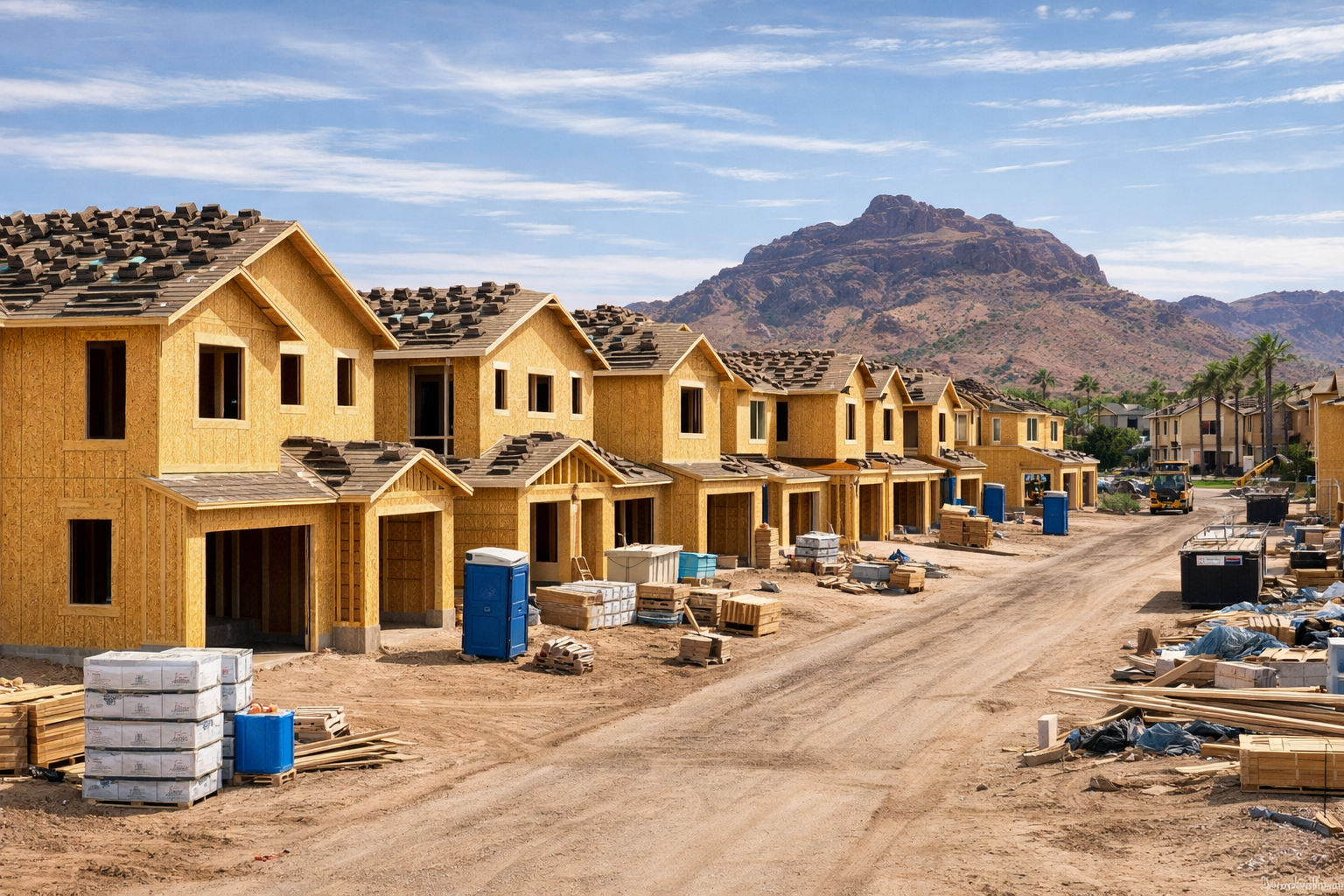 Newly built homes in a Mesa-area master-planned community.