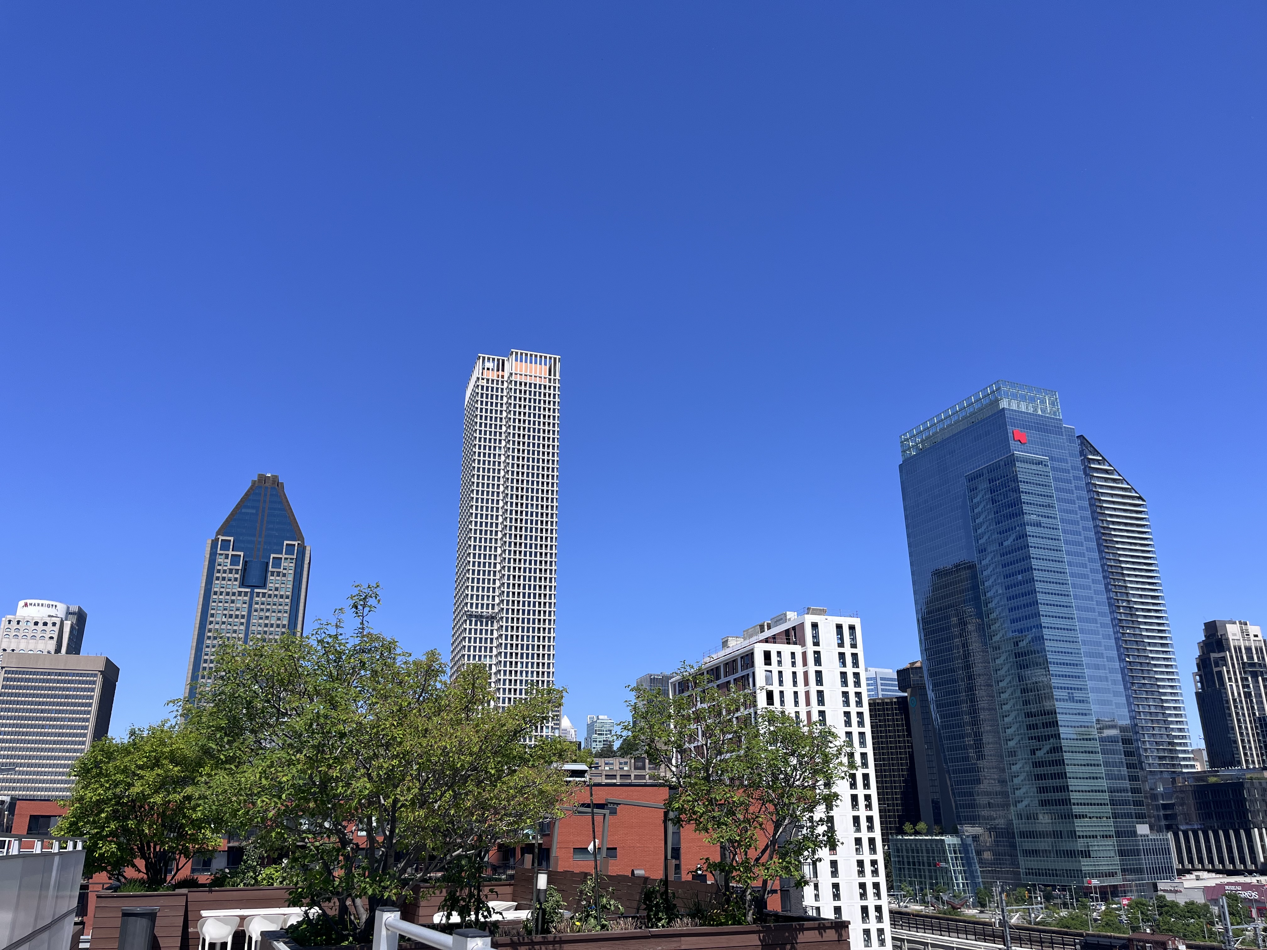 Montreal downtown skyline view from Griffintown