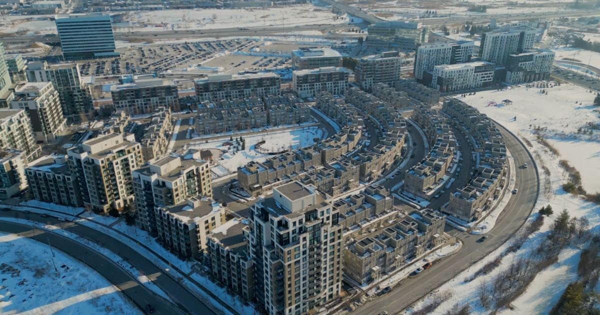 Best neighbourhoods in Markham Ontario aerial view of residential streets