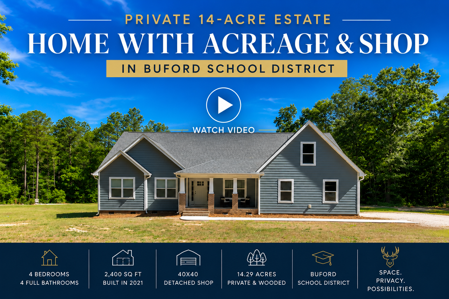 Home with 14 Acres and a shop 