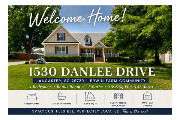 feature image of Spacious 4 Bedroom Home for Sale in Lancaster, SC | 1530 Danlee Drive