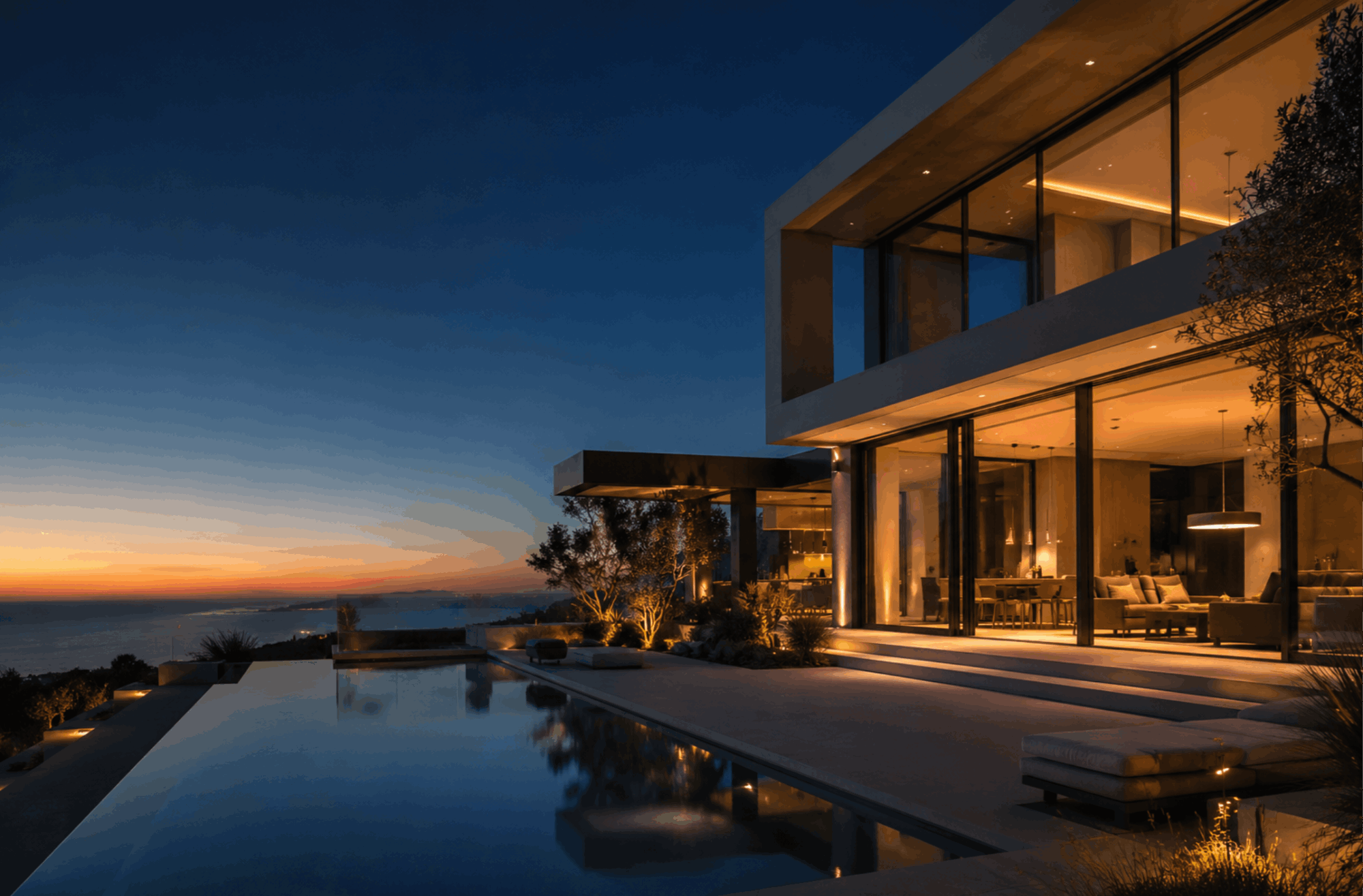a luxury home at dusk. Is it a good idea to use a 2-1 buydonw on a luxury home?