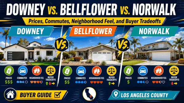 Downey vs. Bellflower vs. Norwalk: Prices, Commutes, Neighborhood Feel, and Buyer Tradeoffs