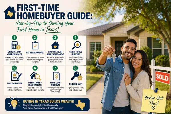 feature image of  First-Time Homebuyer Guide: Step-by-Step to Owning Your First Home in Texas