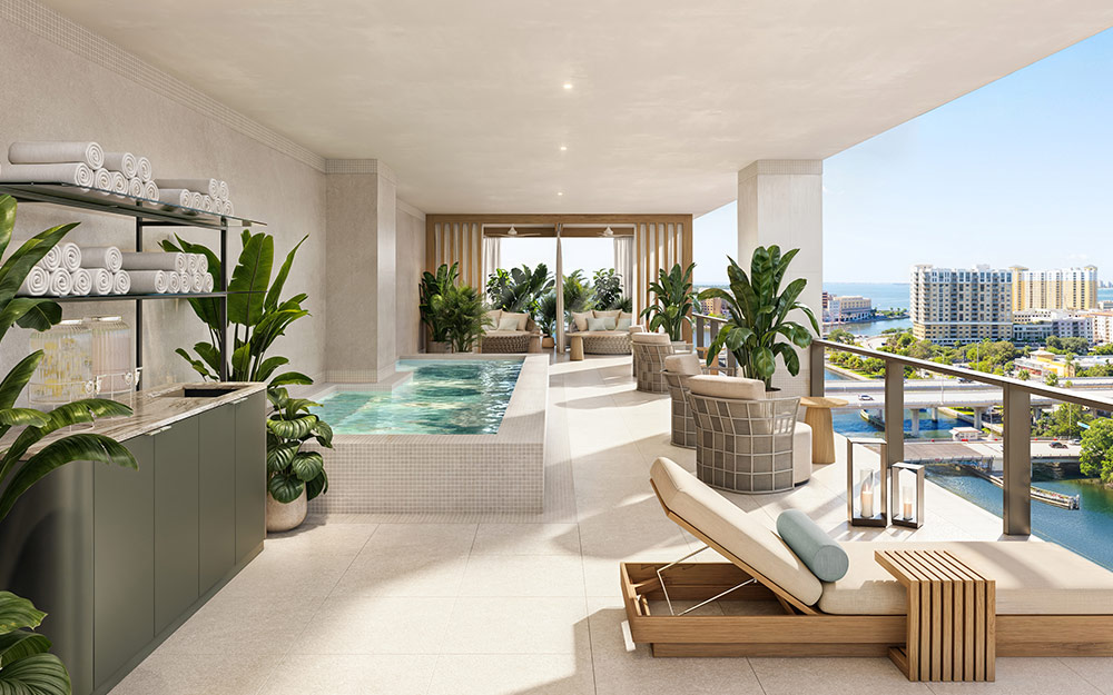 Spa with lounge and pool