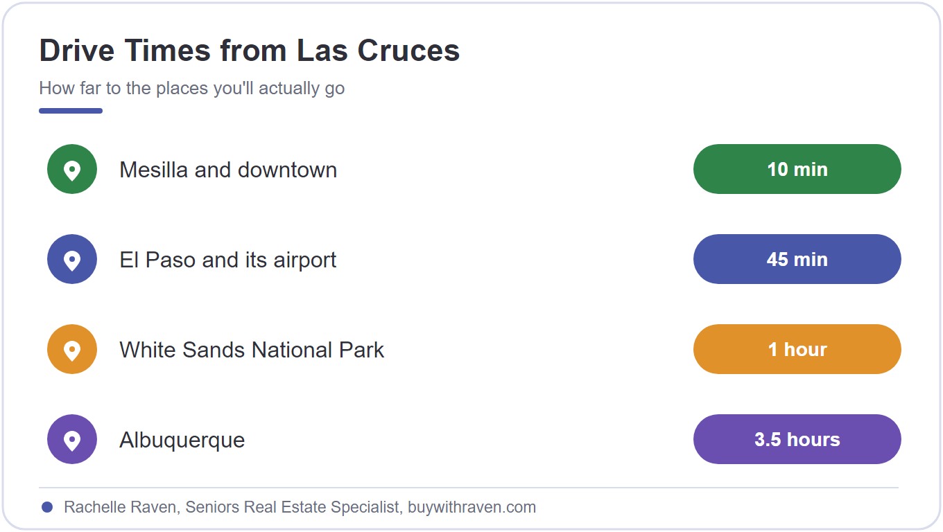 Drive times from Las Cruces