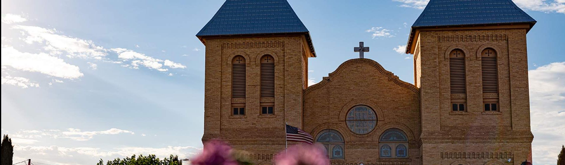 Old Mesilla Plaza and San Albino Basilica in Mesilla, New Mexico