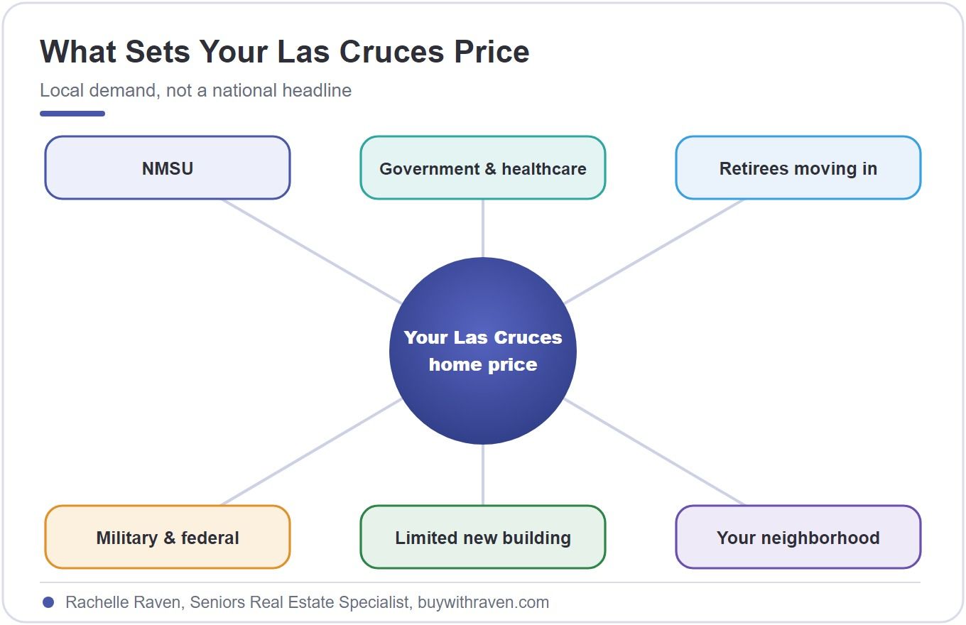 What sets your Las Cruces price, local demand not a national headline.