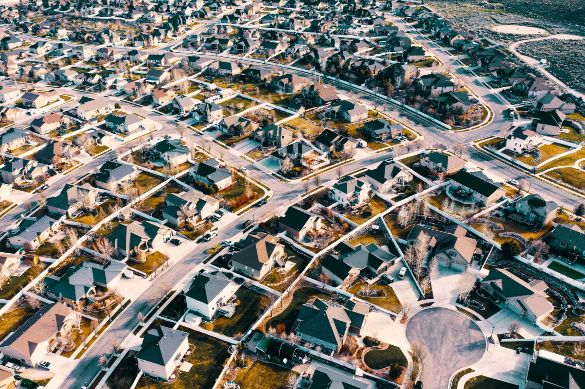 life in a master-planned community with sidewalks and green space