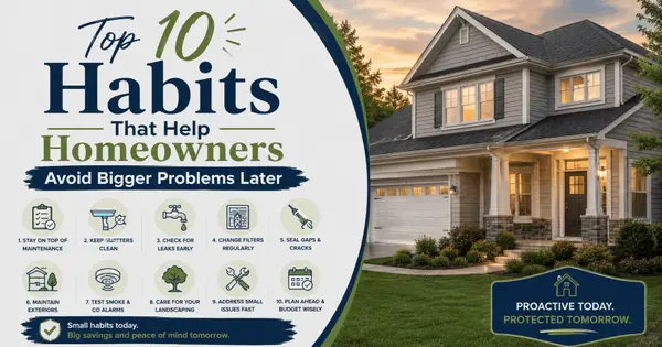 feature image of Top 10 Habits That Help Homeowners Avoid Bigger Problems Later
