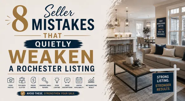 feature image of 8 Seller Mistakes That Quietly Weaken A Rochester Listing