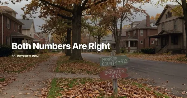 feature image of Zillow Says Monroe County Rose 4.1%. Brighton's Median Fell 8.2%.