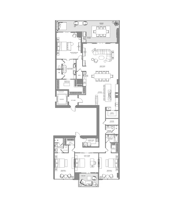 Four Seasons Tower Las Vegas Residence B Floor Plan