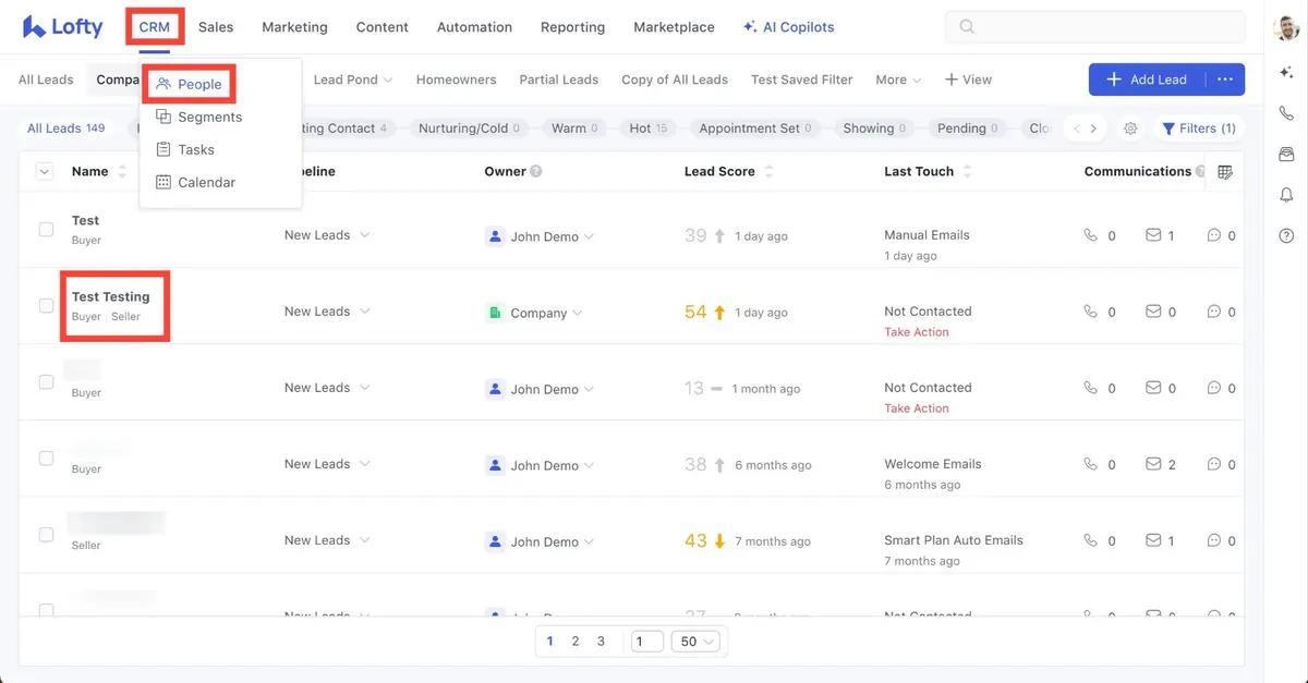 Lofty CRM Leads