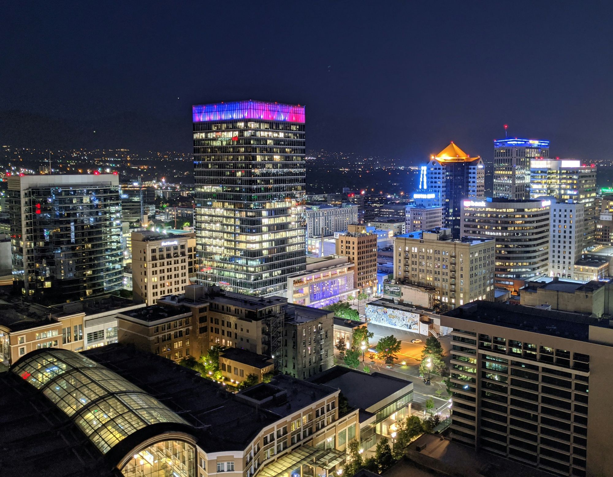 Nighttime view of the Utah State Capitol building and Salt Lake City skyline, representing the 2026 Utah real estate market forecast.