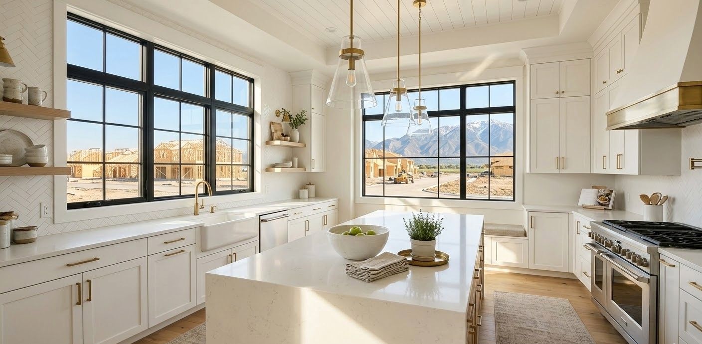 New construction luxury home exterior in Utah 2026