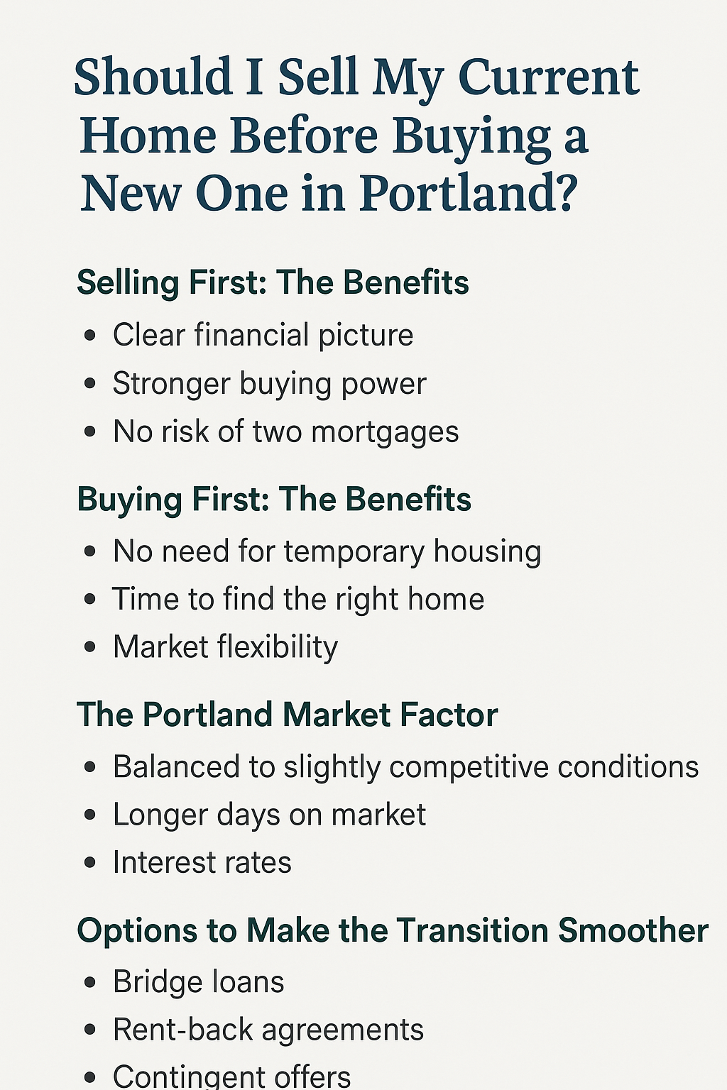 Should I sell my current home before buying a new one