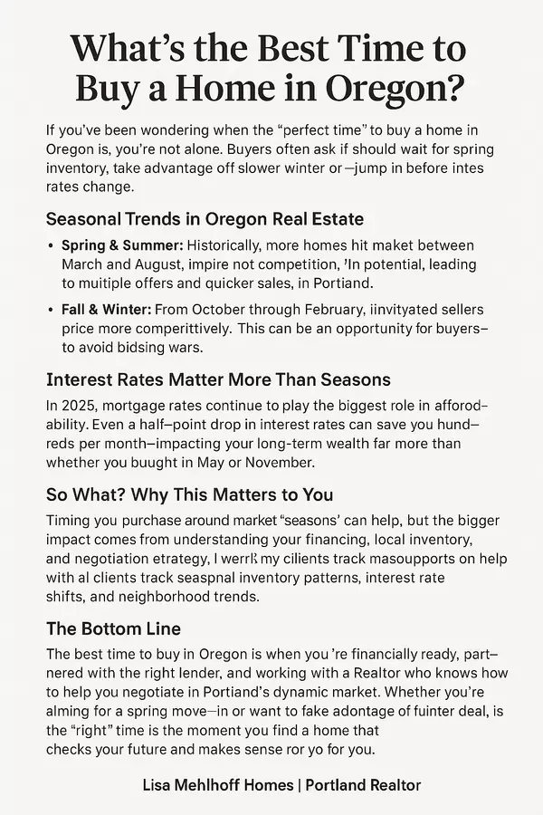 Whatās the Best Time to Buy a Home in Oregon?