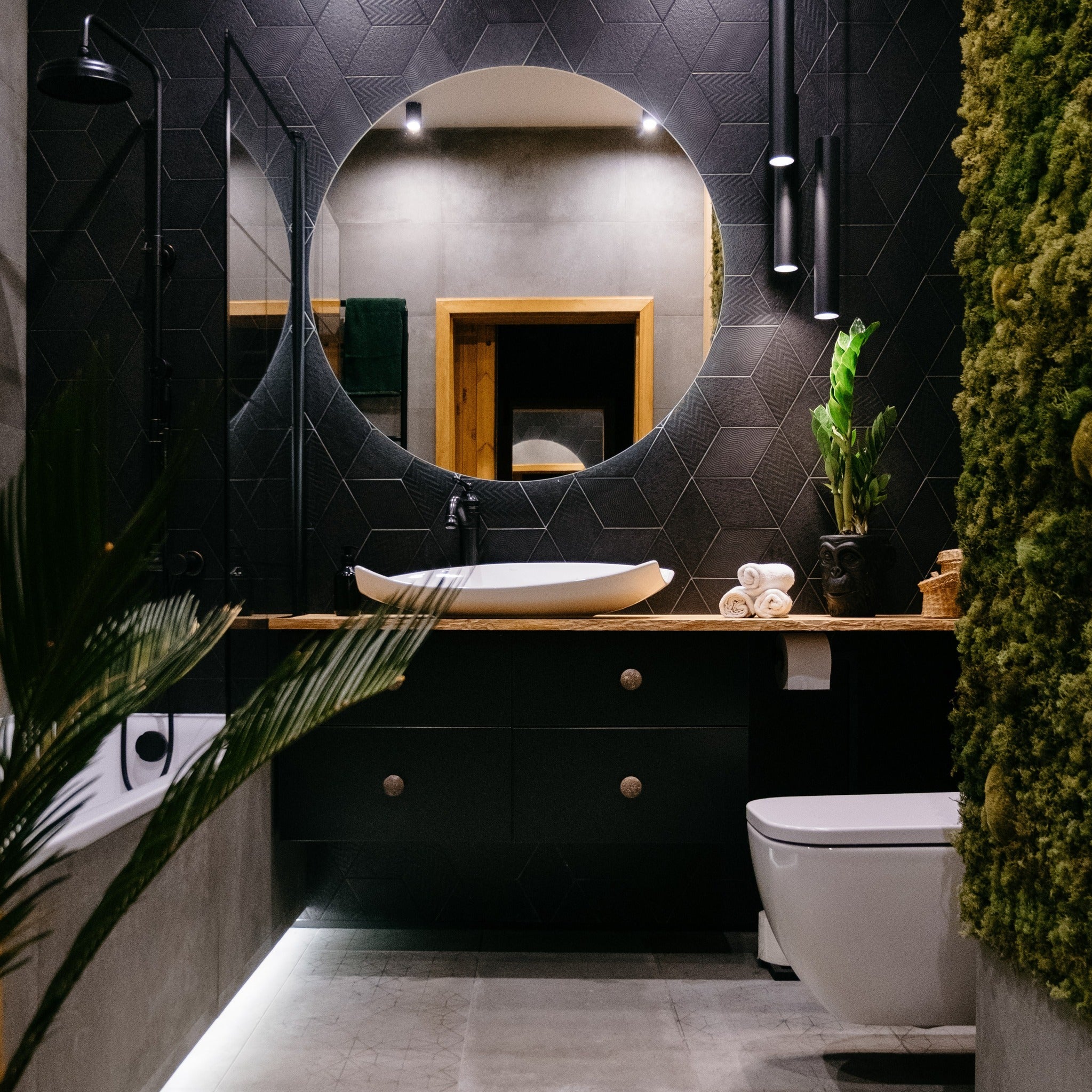 black bathroom