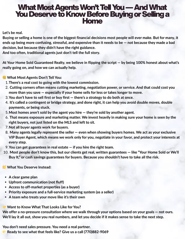 What Most Agents Won't Tell You And What You Deserve To Know Before Buying or Selling A Home,Rusty Cole