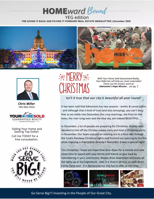 Your Home Sold Guaranteed Realty YEG December Homeward Bound Newsletter ,Chris Miller