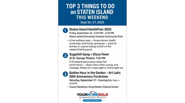 Top 3 Things To Do on Staten Island This Weekend (Sept 26–27, 2025)