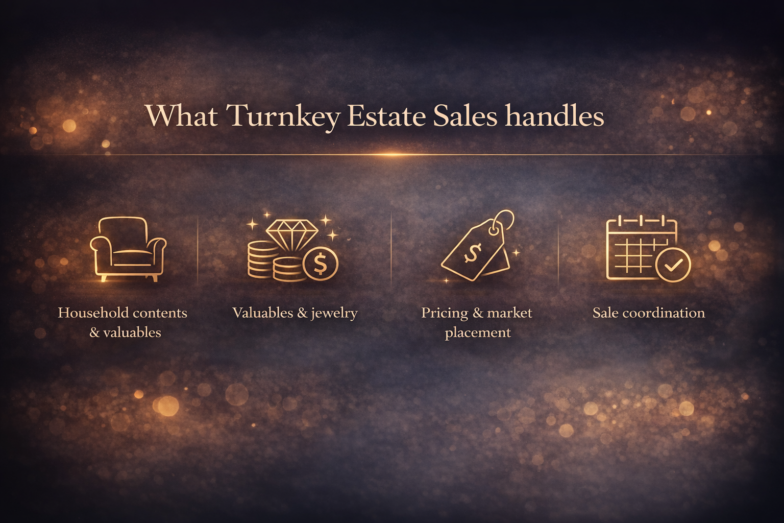 Estate sale services icon banner