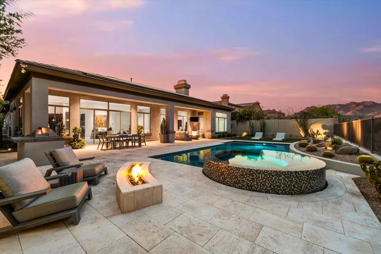 Front elevation of 17735 N 97th Way, Scottsdale, AZ 85255, the replacement property in the 1031 exchange