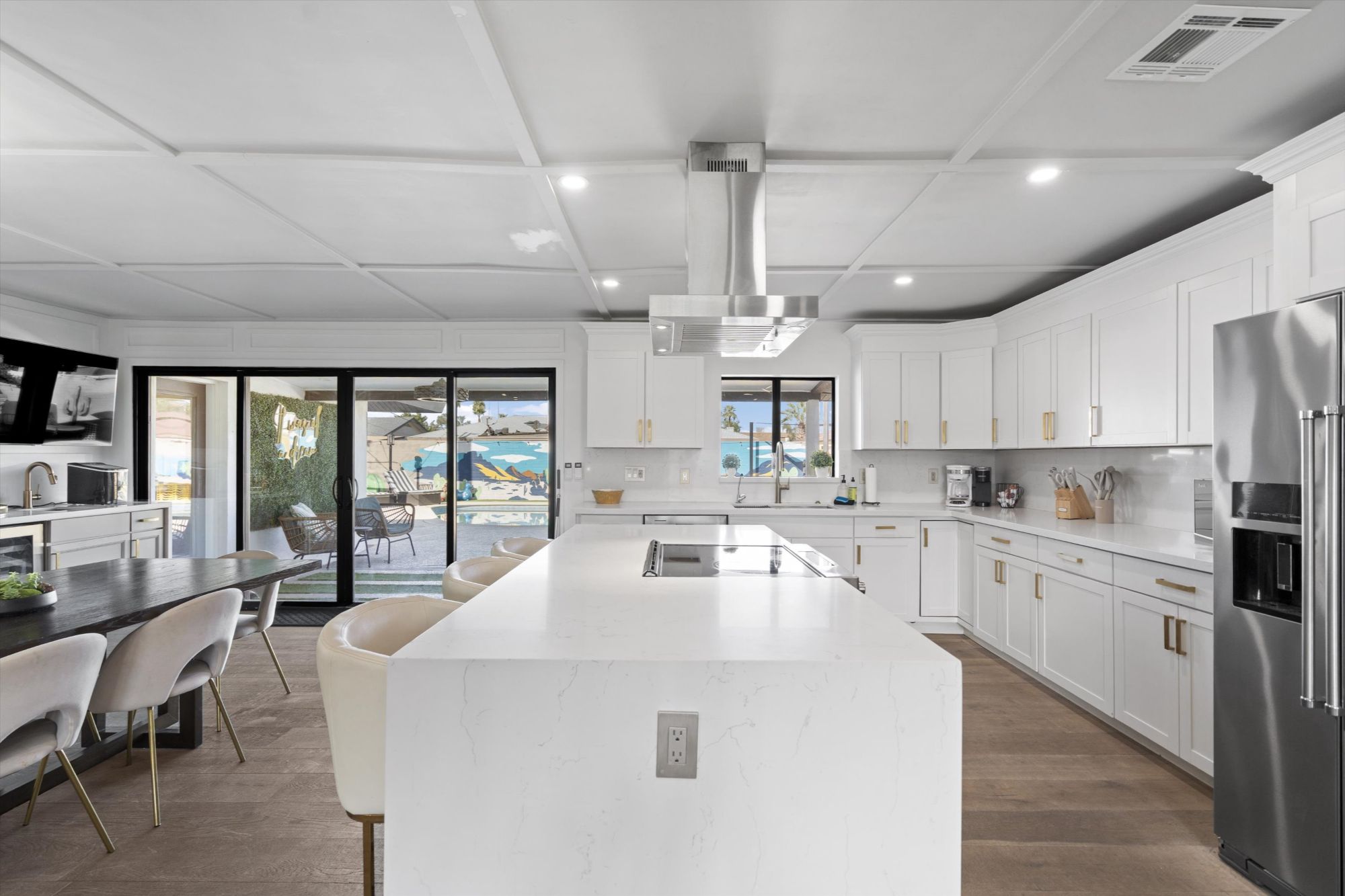 Fully upgraded kitchen in a turnkey Old Town Scottsdale short-term rental featuring custom cabinetry, oversized island, premium appliances, and interior finishes commonly eligible for accelerated depreciation and bonus depreciation through cost segregation.