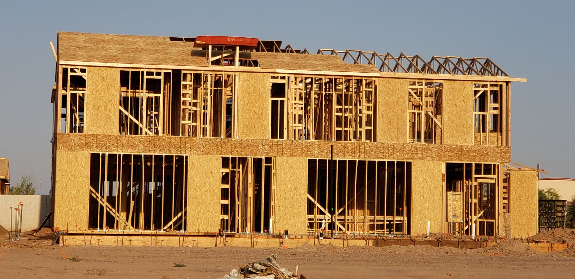 New home under construction Phoenix Arizona — framing and build process new construction