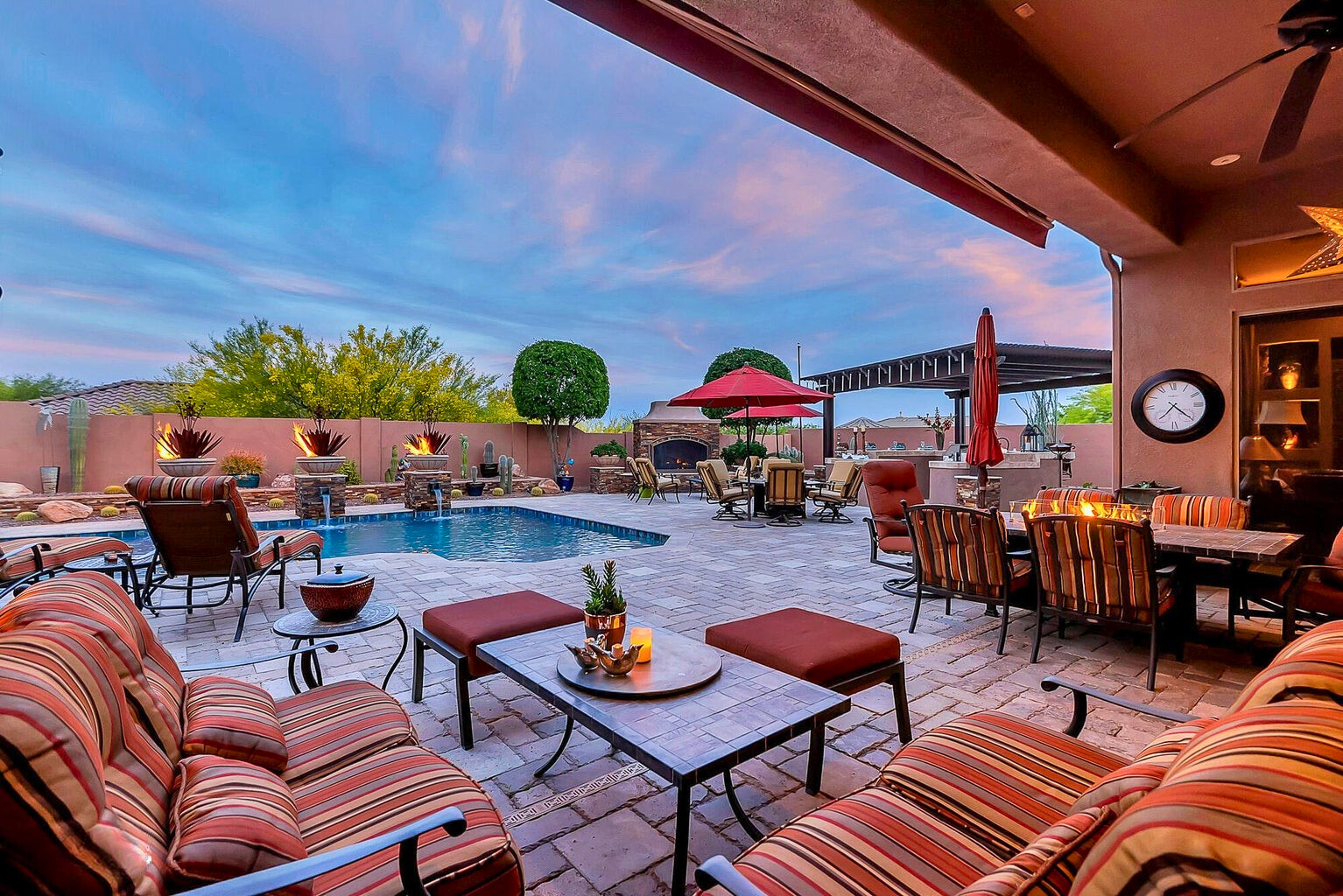 Arizona short-term rental with pool spa and golf course views — premium outdoor living space