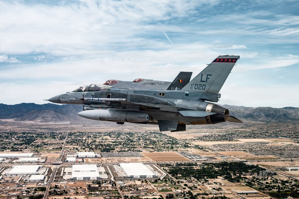 Luke Air Force Base flight line aerial view Arizona